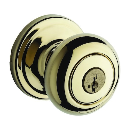 Kwikset Entry Lockset SmartKey Juno Polished Brass ANSI/BHMA Grade 2 KW1 1-3/4 Polished Brass 5422886